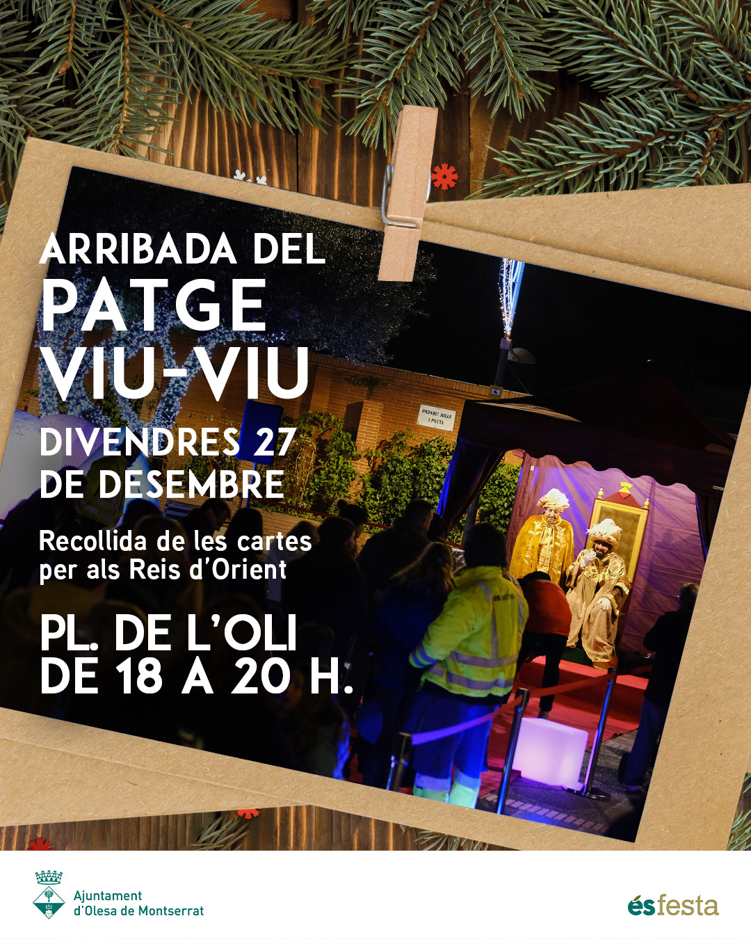 Cartell de la rebuda del Patge Viu Viu pel Nadal de 2024