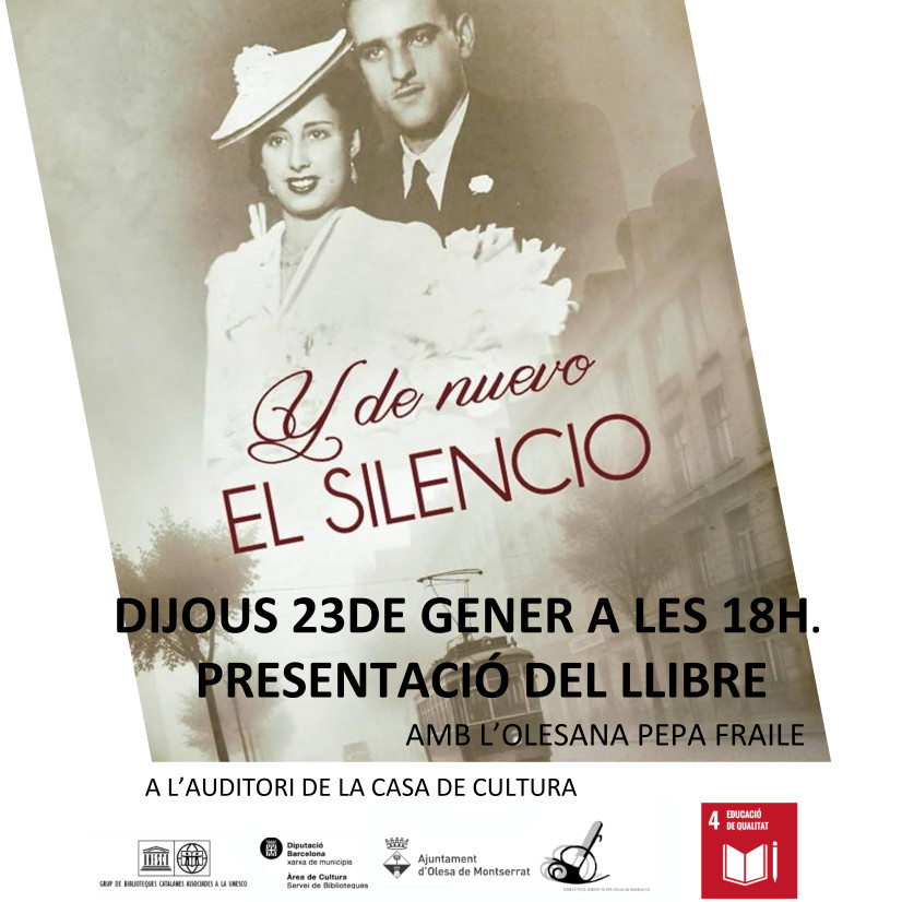 Cartell de la presentació del llibre Y de nuevo el silencio gener 2025