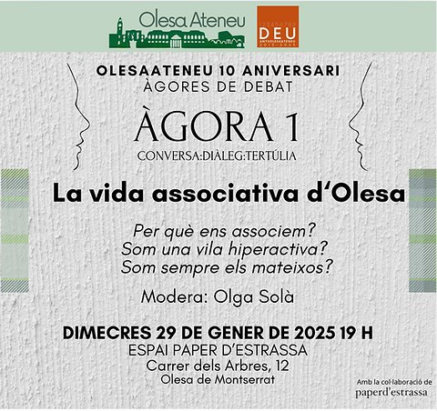 Cartell de l'Àgora 1 de l'any 2025 sobre l'associacionisme a Olesa