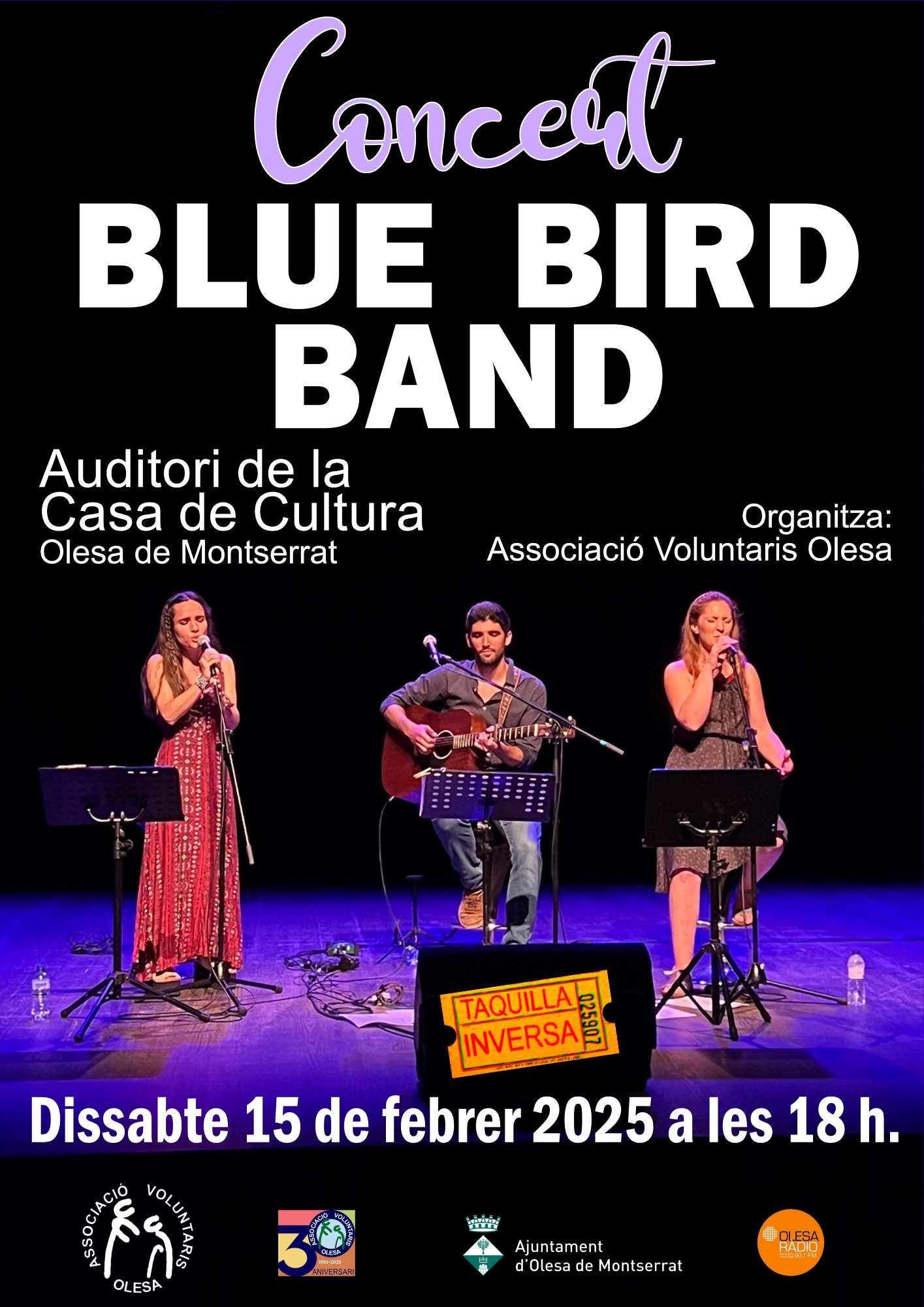 Cartell del concert Blue Bird Band el febrer 2025