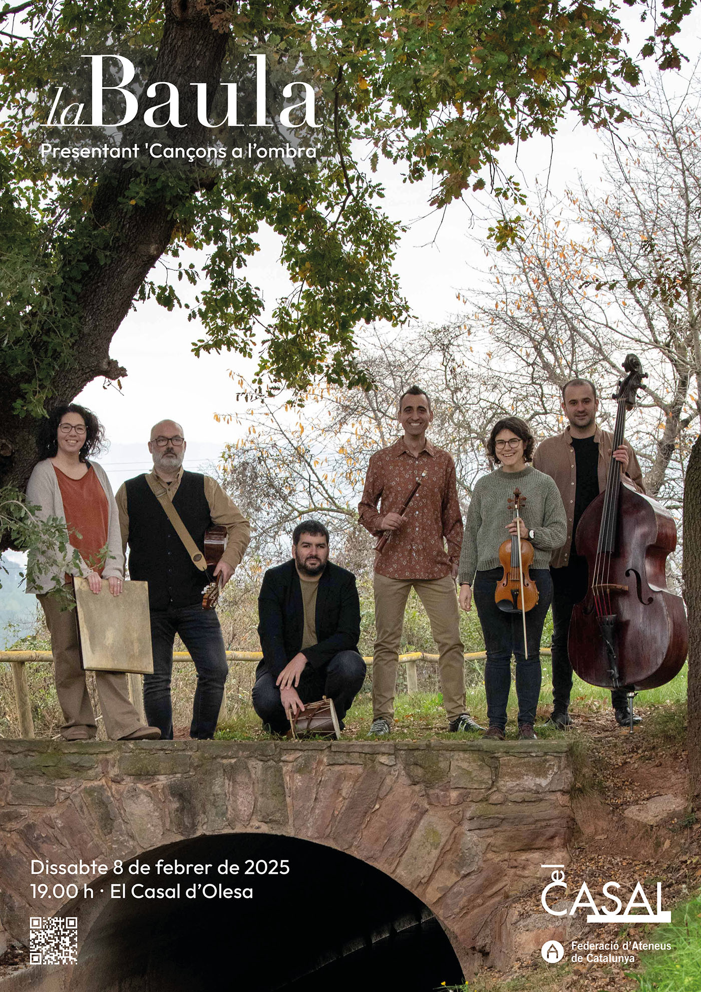 Cartell del concert de La Baula de presentació del disc Cançons a l'ombra