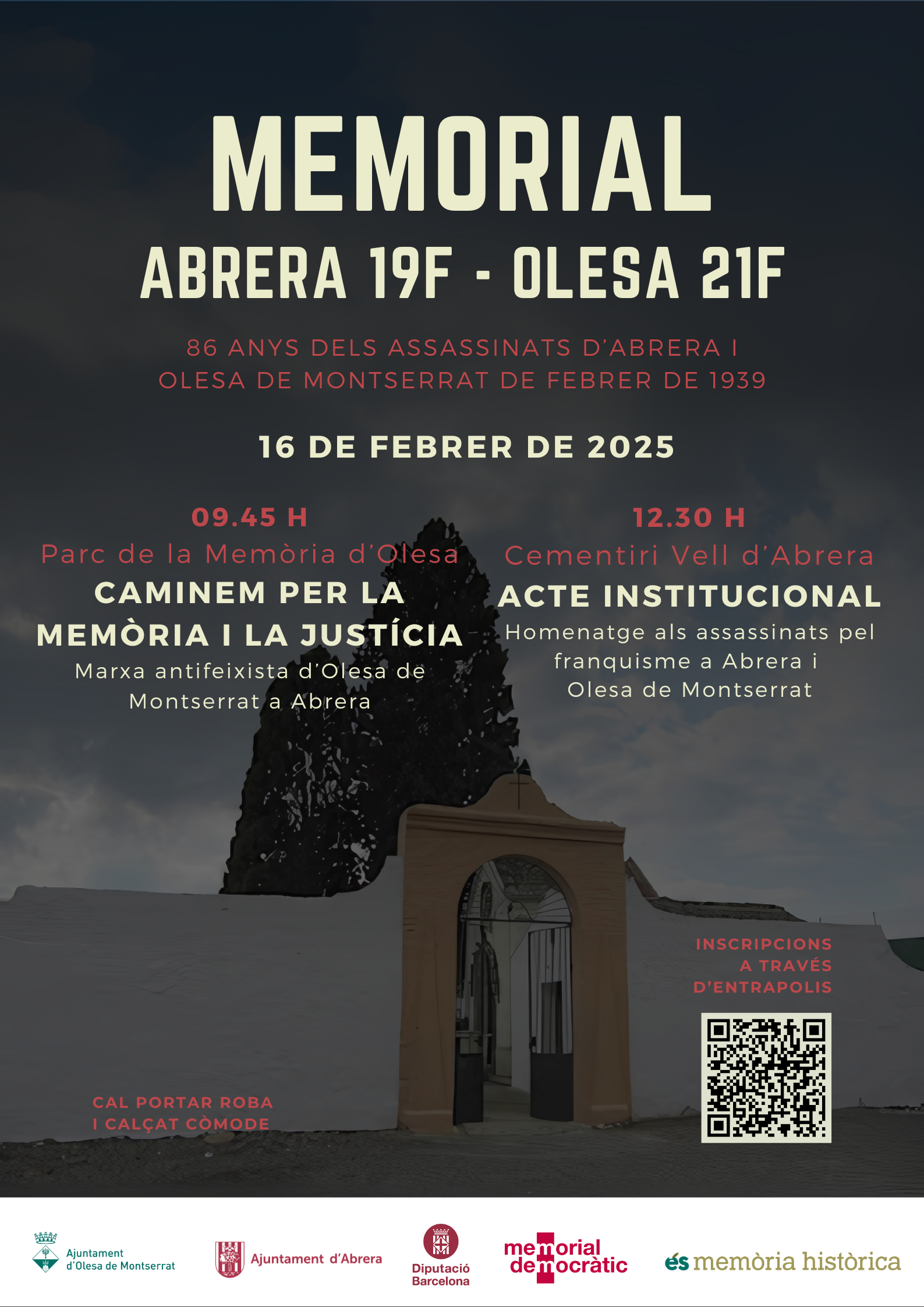 Cartell de les activitats organitzades per a l'homenatge a les víctimes de la repressió franquista