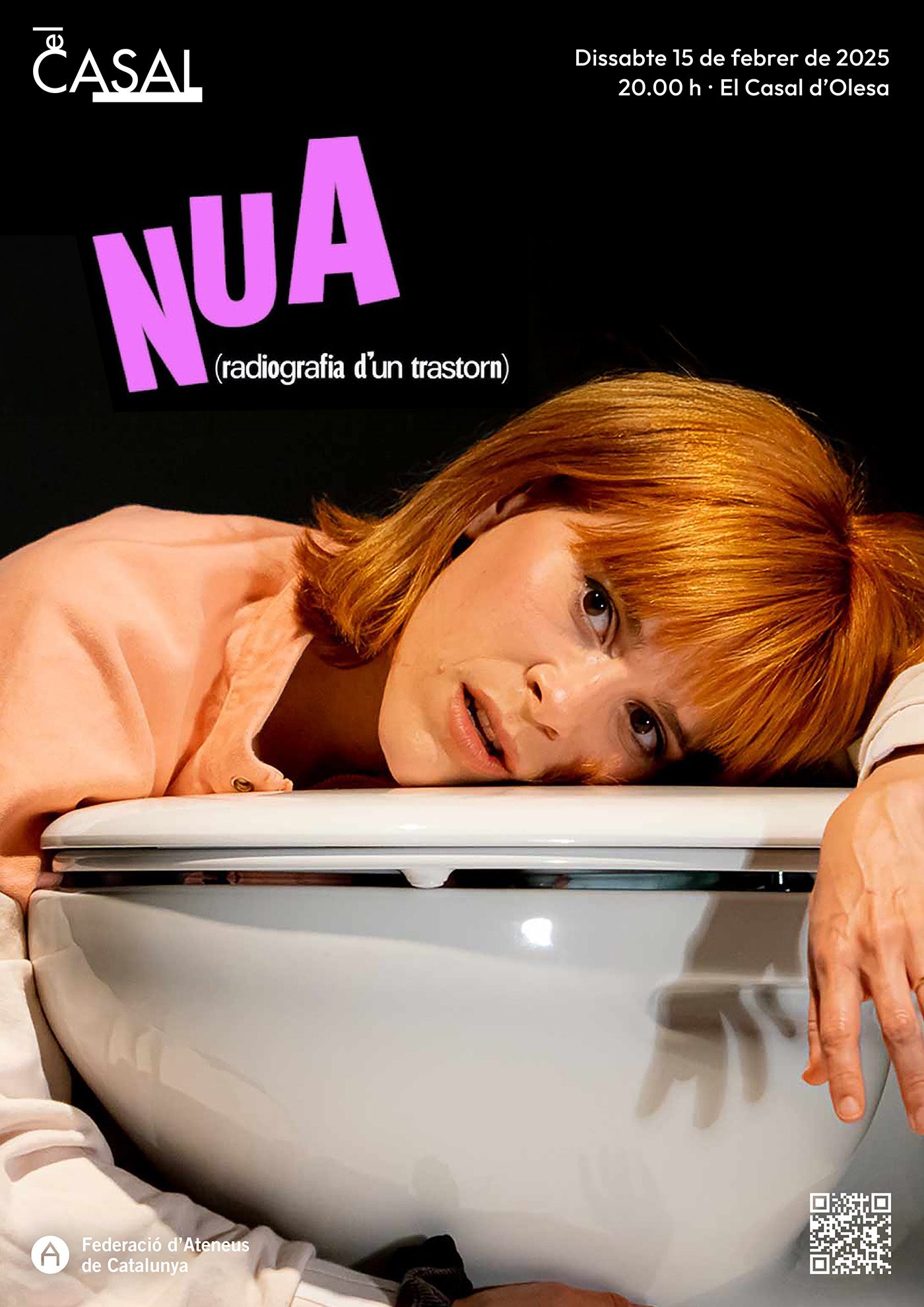 Cartell de l'obra de teatre Nua que es representarà a el Casal el febrer de 2025