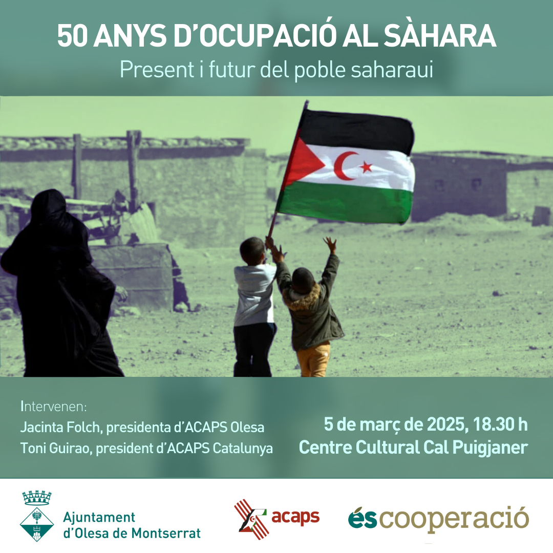 Cartell de l'acte de commemoració dels 50 anys d'ocupació al Sàhara