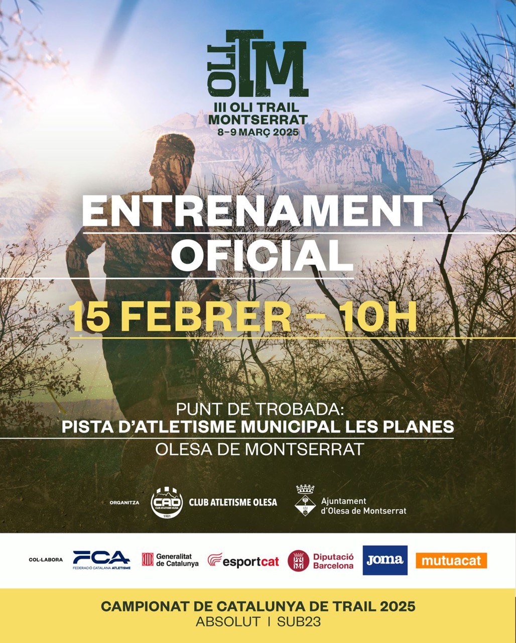 Cartell de l'entrenament oficial de la III Oli Trail