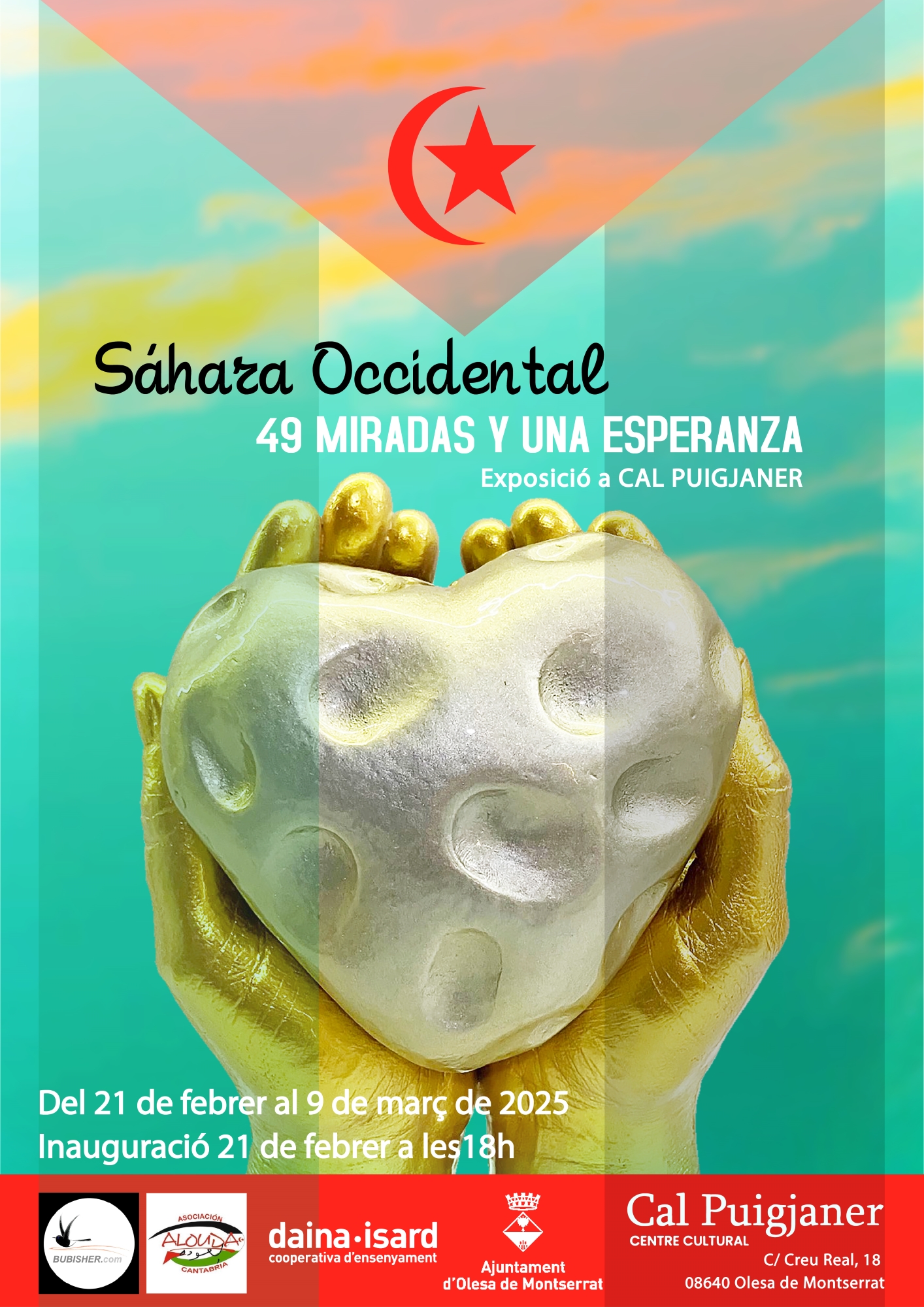 Cartell de l'exposició Sàhara Occidental al Centre Cultural Cal Puigjaner el febrer de 2025