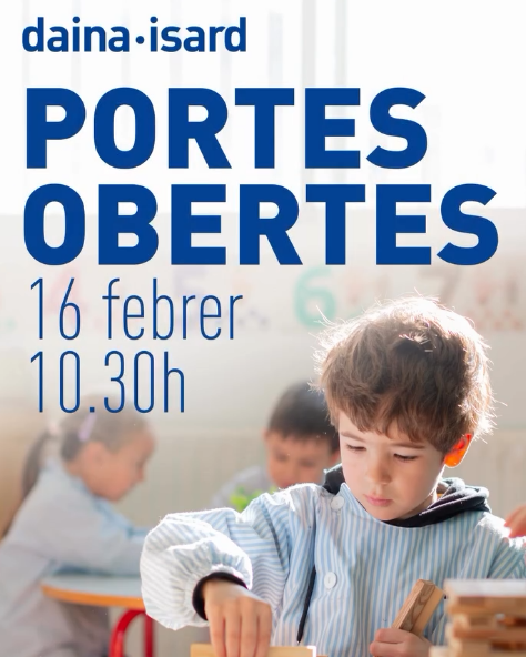 Cartell de les portes obertes de l'escola Daina Isard pel 2025