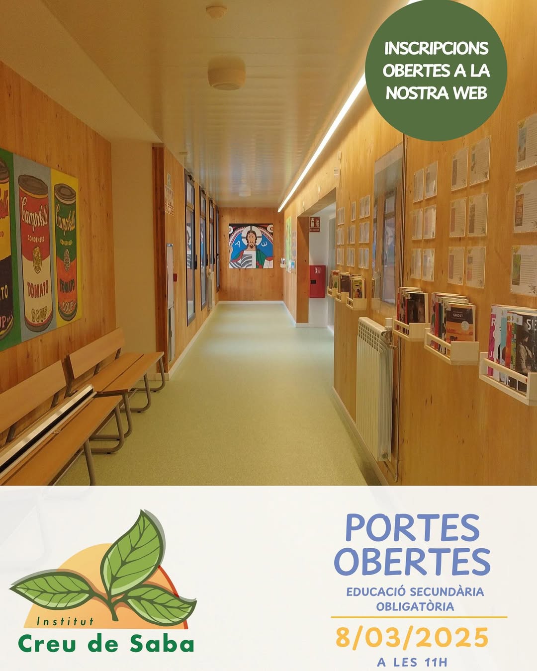 Cartell de les portes obertes 2025 de l'INS Creu de Saba