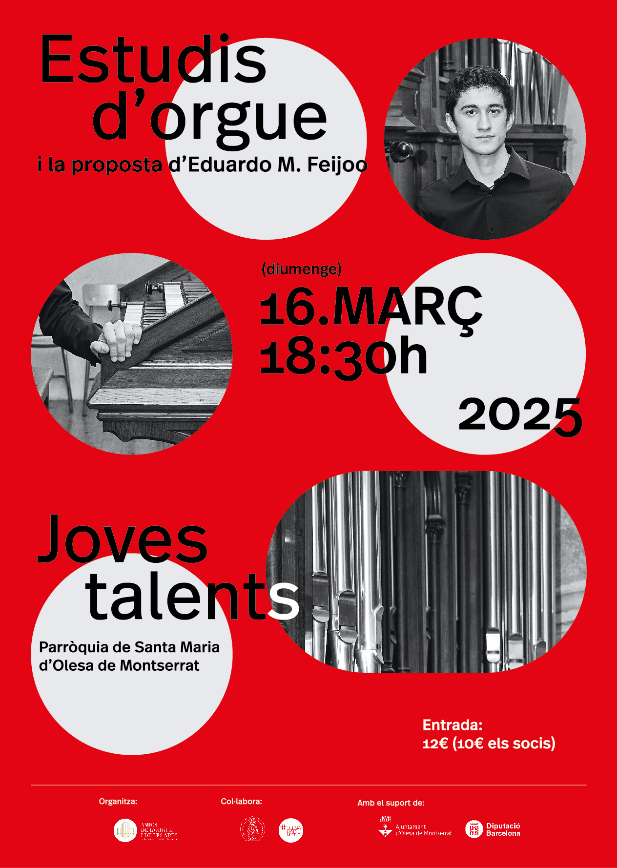 Cartell del concert de joves talents de l'orgue el març de 2025