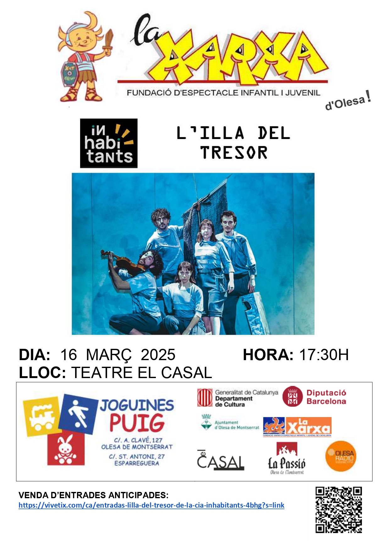 Cartell de l'obra de teatre L'Illa del Tresor al Casal el marçde 2025