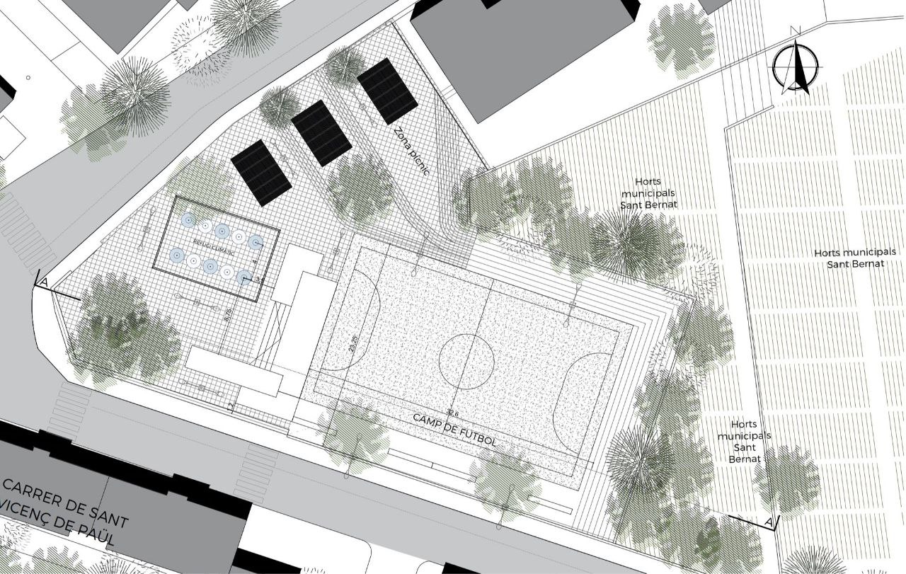 Imatge del projecte de millora de l'espai de l'antiga escola Sant Bernat